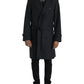 Black Double Breasted Trench Coat Jacket