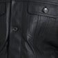 Black Leather Fur Collar Biker Coat Jacket