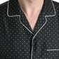 Black Polka Dot Silk Long Sleeve Shirt