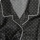 Black Polka Dot Silk Long Sleeve Shirt