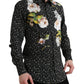 Black Floral Men Formal Dress GOLD Shirt