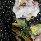 Black Floral Men Formal Dress GOLD Shirt