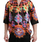 Multicolor Luminarie Print Cotton T-shirt