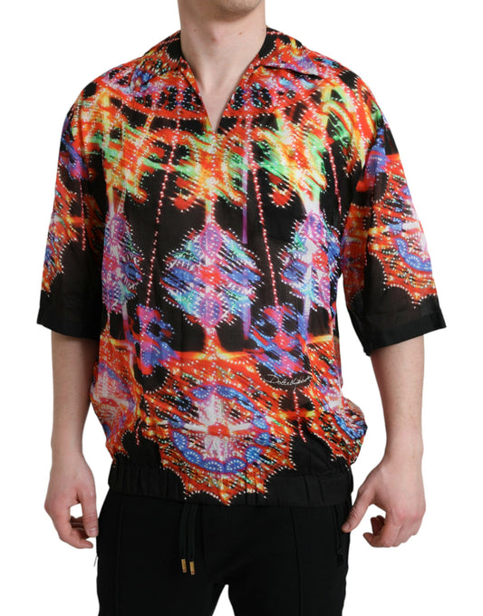 Multicolor Luminarie Print Cotton T-shirt