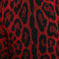 Red Leopard Print Viscose Bermuda Shorts