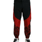 Black Red Leopard Print Nylon Jogger Pants