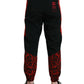 Black Red Leopard Print Nylon Jogger Pants