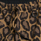 Brown Leopard Print Polyester Jogger Pants