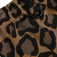 Brown Leopard Print Polyester Jogger Pants