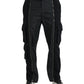 Black Cotton Blend Skinny Pants