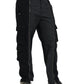 Black Cotton Blend Skinny Pants