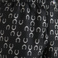 Black Horseshoe Print Silk Pants