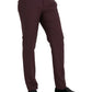 Maroon Wool Men Slim Fit Dress Pants