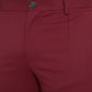 Red Wool Men Slim Fit Dress Pants