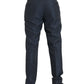 Blue Wool Men Skinny Dress Pants