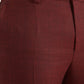 Maroon Wool Men Skinny Dress Pants