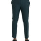 Green Wool Skinny Slim Dress Pants