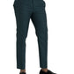 Green Wool Skinny Slim Dress Pants