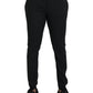 Black Wool Stretch Men Skinny Pants