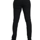 Black Wool Stretch Men Skinny Pants