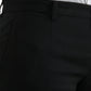 Black Wool Stretch Men Skinny Pants