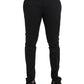 Black Cotton Stretch Skinny Dress Pants