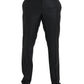 Black Wool Silk Skinny Dress Pants