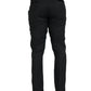 Black Silk Men Skinny Dress Pants