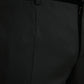 Black Silk Men Skinny Dress Pants