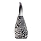 Carter Large Black Animal Print PVC Open Tote Shoulder Purse Bag