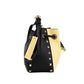 Phoebe Small Straw Studded Faux Leather Bucket Messenger Bag Purse