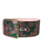 Multicolor Floral Jacquard Lurex Gold Buckle Belt