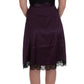 Elegant Purple Silk Lace Shift Dress