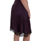 Elegant Purple Silk Lace Shift Dress