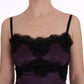 Elegant Purple Silk Lace Shift Dress