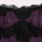 Elegant Purple Silk Lace Shift Dress