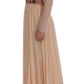 Elegant Floral Embroidered Silk Maxi Dress