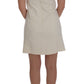 Elegant White Wool Shift Dress with Gold Brooch