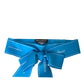 Blue Polyester AMORE Wide Waist Belt