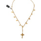 Gold Tone Chain Brass Beaded Statement Sicily Necklace