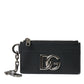 Black Calfskin Leather DG Logo Card Holder Wallet Men