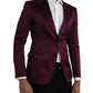 Maroon Silk Single Breasted Coat Blazer