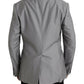 Gray Wool Peak Single Breasted Coat Blazer