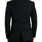 Black Stripe SICILIA Double Breasted Coat Blazer