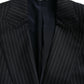 Black Stripe SICILIA Double Breasted Coat Blazer