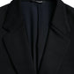 Black Wool Notch Single Breasted Coat Blazer