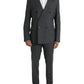 Gray Plaid Wool MARTINI Formal 2 Piece Suit