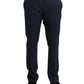 Blue Wool Slim Fit Dress Formal Pants