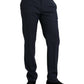 Blue Wool Slim Fit Dress Formal Pants