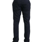 Blue Wool Slim Fit Dress Formal Pants